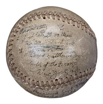 1943 Buster Maynard Game Used & Signed Baseball From Polo Grounds (Beckett)